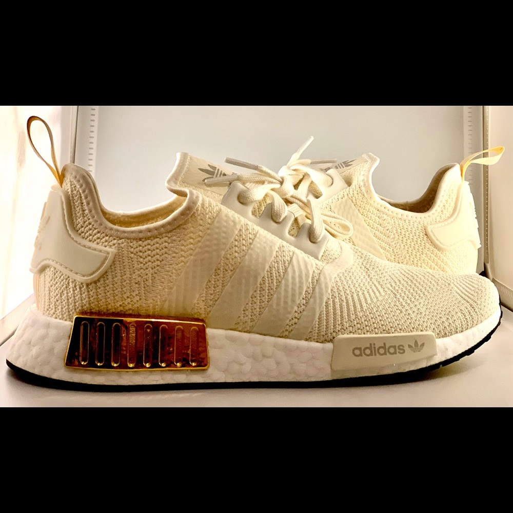 Adidas originals NMD R1 Off White/Metallic Gold - Picture 7 of 8